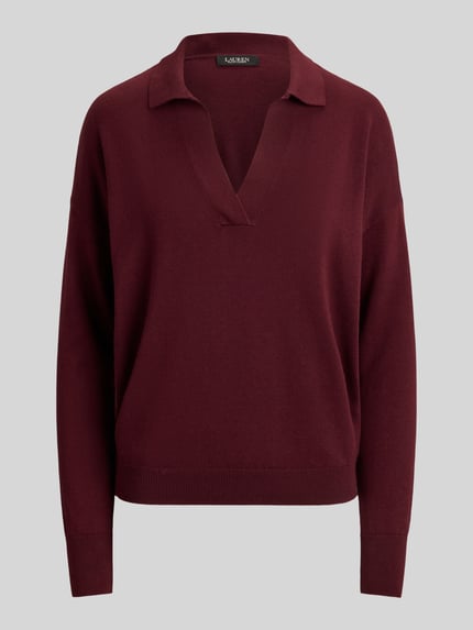 Lauren Ralph Lauren Loose Fit Pullover aus Baumwoll-Modal-Mix Bordeaux 2