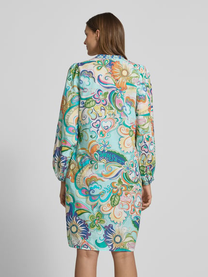 Emily Van den Bergh Knielanges Kleid mit Tunikakragen Blau 5