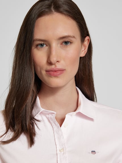 GANT Slim fit overhemdblouse met labelstitching Roze - 3