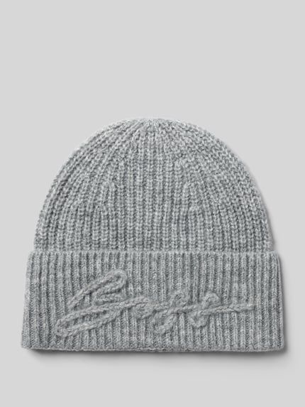 BOSS Orange Mütze mit Logo-Stitching Modell 'Lanie_hat' Mittelgrau Melange 1