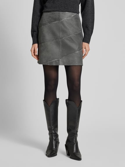 YAS Minirok met knoop- en ritssluiting model 'MAYA' Antraciet - 4