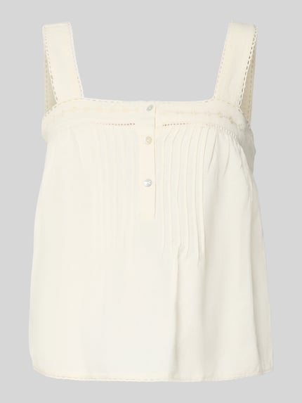 Blusentop mit Lochstickerei und Karree-Ausschnitt Shop The Look MANNEQUINE