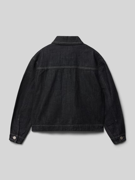 Produktfoto, Regular Fit jeansjack van Jack & Jones model 'Loyd' van puur katoen met platte kraag, opgestikte zakken en knoopsluiting, ruglengte maat 140 51 cm, schouderbreedte 48 cm, mouwlengte 48 cm