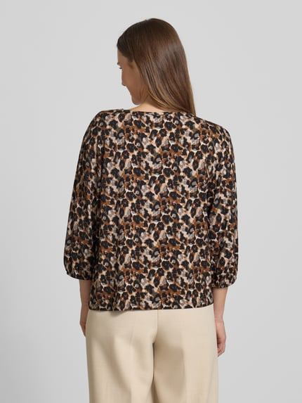 Christian Berg Woman Blouseshirt met 3/4-mouwen van een mix van viscose en elastaan Cognac - 5