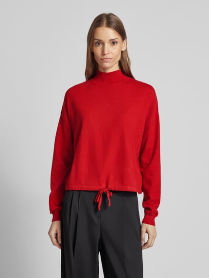 Street One Bluza z prążkowanymi wykończeniami Jasnoczerwony 4