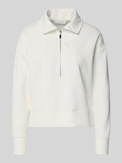 Christian Berg Woman Sweatshirt mit Umlegekragen Offwhite 2