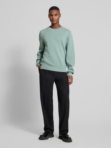 HUGO Loose Fit Strickpullover aus reiner Baumwolle Modell 'SAN CELLY' Mint 1