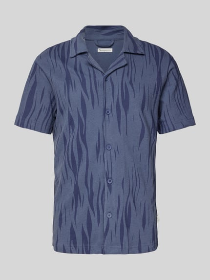 KnowledgeCotton Apparel Loose Fit Freizeithemd mit 1/2-Arm Rauchblau 2