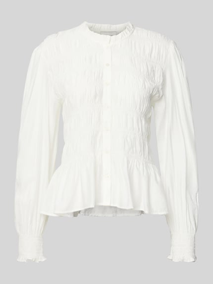 Neo Noir Bluzka koszulowa o kroju slim fit z bufiastymi rękawami model ‘Mocca’ Biały 2