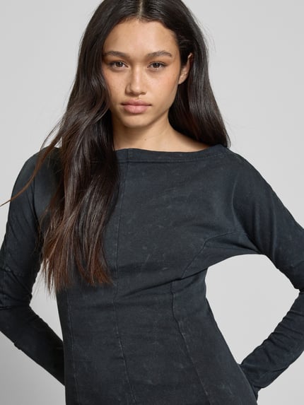 Weekday Mini-jurk met boothals, model 'Robin' Zwart - 3