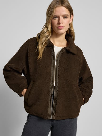 PEGADOR Teddyfell-Jacke mit Zweiwege-Reißverschluss Modell 'ENNA' Mittelbraun 3
