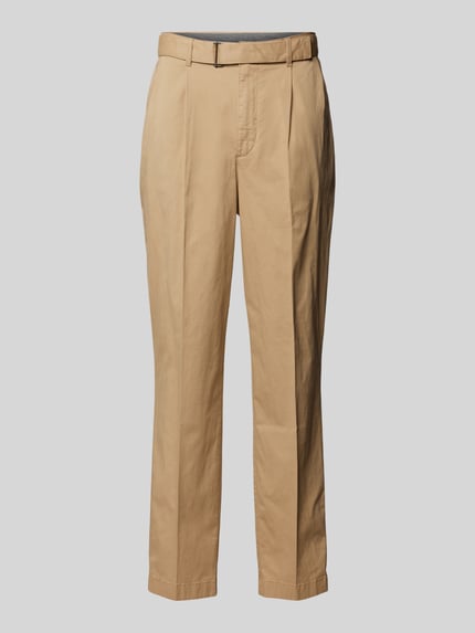 Michael Kors Chinosy z materiałowym paskiem Khaki 2