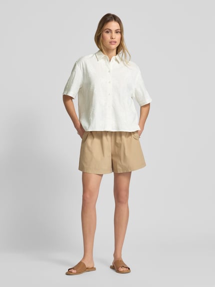 Jake*s Casual Relaxed Fit Hemdbluse mit Strukturmuster Offwhite 1
