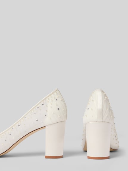 Rainbow Club Pumps mit Ziersteinbesatz Modell 'Lucia' Offwhite 2
