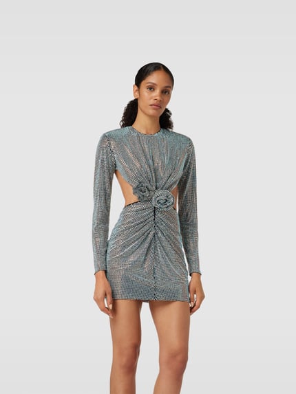 New Arrivals by Ilkyaz Ozel Cocktailjurk met siersteentjes Zilver - 4