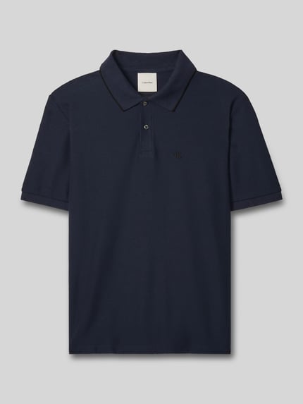 CK Calvin Klein Poloshirt mit Logo Stitching aus reiner Baumwolle Marine 2