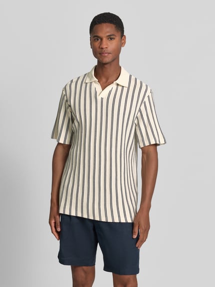 JACK & JONES Premium Regular Fit Poloshirt mit V-Ausschnitt Modell 'HARRY' Weiss 4