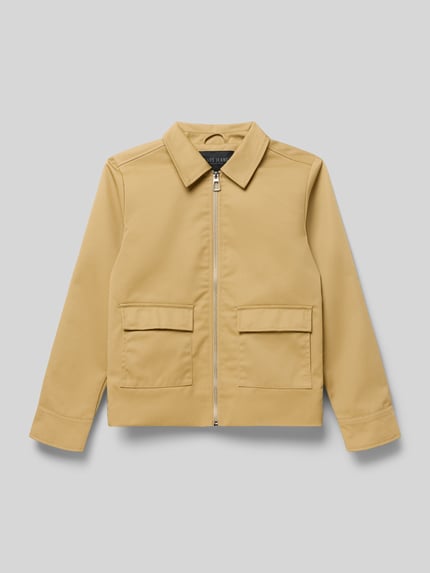 Productfoto, Regular Fit Jacke met overhemdkraag model 'Stevo' van CARS JEANS, katoenmix, rits, opgestikte zakken, beige, kindermaten