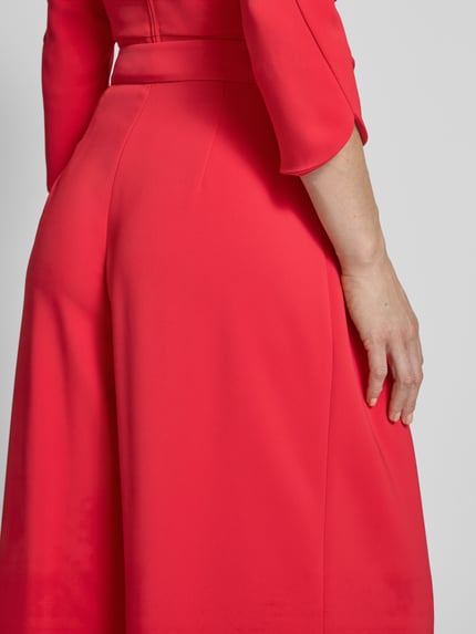Marc Cain Wide fit stoffen broek met platte plooien Rood - 3