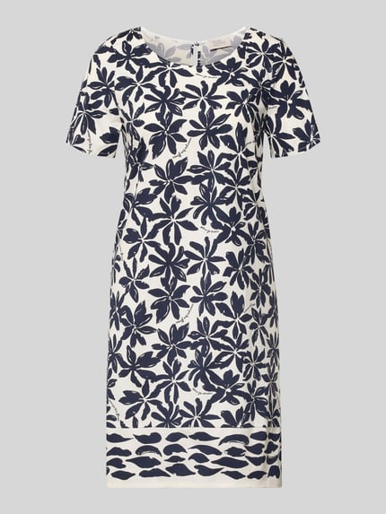 Productfoto, Relaxed Fit jurk met bloemen all-over print van ROBE LÉGÈRE, katoenmix, ronde hals, met korte mouwen, witte achtergrond
