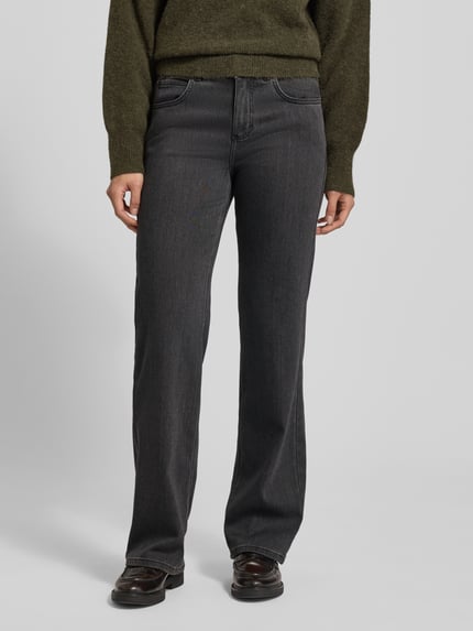 ANGELS Straight fit jeans in 5-pocketmodel, model 'Lara' Antraciet - 4