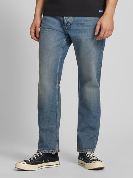 HUGO Blue straight fit jeans van pure katoen model 'JONAH' Jeansblauw - 4