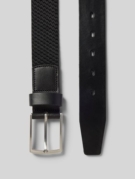 Produktfoto, Gürtel mit Dornschließe von Lloyd Men's Belts, schwarze Farbe, klassische Passform, Breite 124 cm, glatte und gewebte Textur