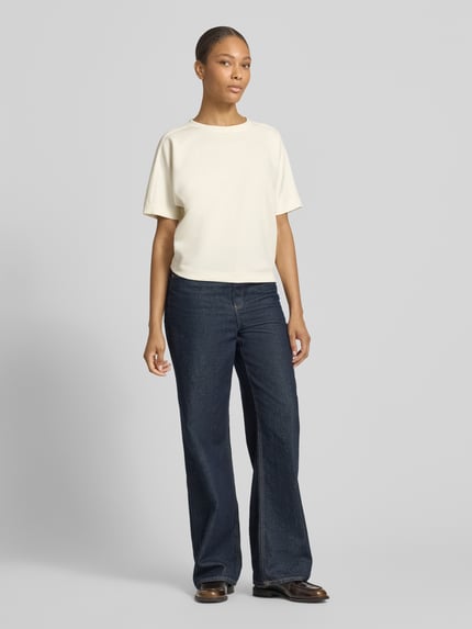 OPUS T-shirt van modalmix met ronde hals model 'Gosa' Offwhite - 1