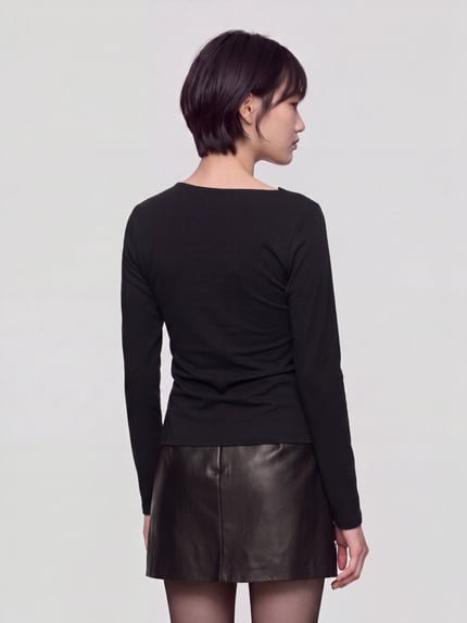 ONLY Langarmshirt mit asymmetrischem Ausschnitt Black 5