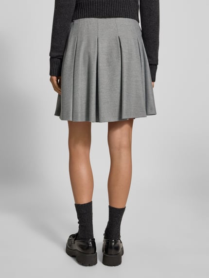HUGO Spódnica mini o kroju regular fit z flaneli model ‘RADINA’ Jasnoszary melanż 5