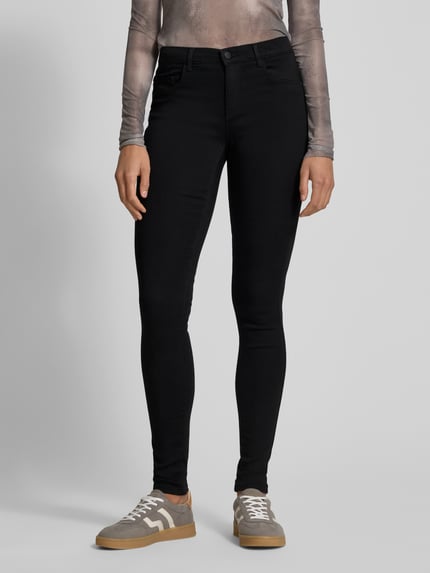 ONLY Skinny fit jeans met labelpatch, model 'POWER' Zwart - 4