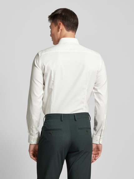 Jake*s Super Slim Fit Business-Hemd mit Knopfleiste Ecru 5