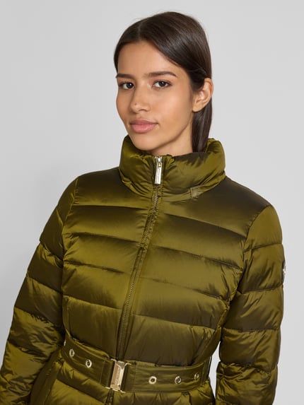 MICHAEL Michael Kors Kurtka pikowana z obszyciem ze sztucznego futra model ‘Trimmed’ Oliwkowy 3