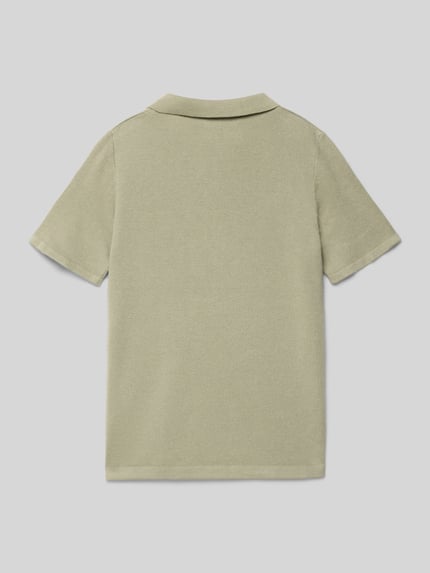 Produktfoto, Regular Fit Poloshirt mit Logo-Stitching Modell 'Rebro' von Jack & Jones, koszulka polo z bawełny, krój regular fit, wyhaftowane logo, z krótkim rękawem, kołnierzyk polo, długość tyłu w rozmiarze 140: 51 cm