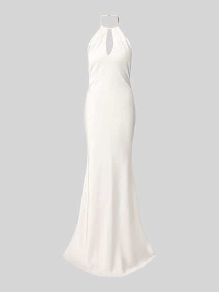 Mascara Abendkleid mit Ziersteinbesatz und Schlüsselloch-Ausschnitt Offwhite 1