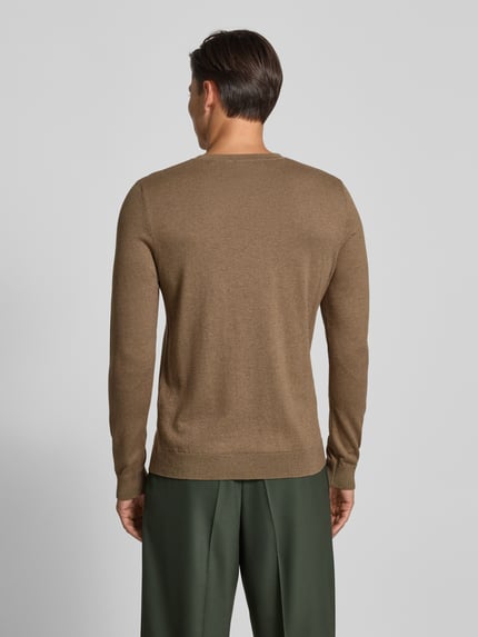 Selected Regular Fit Strickpullover aus reiner Baumwolle Modell 'BERG' Sand 5