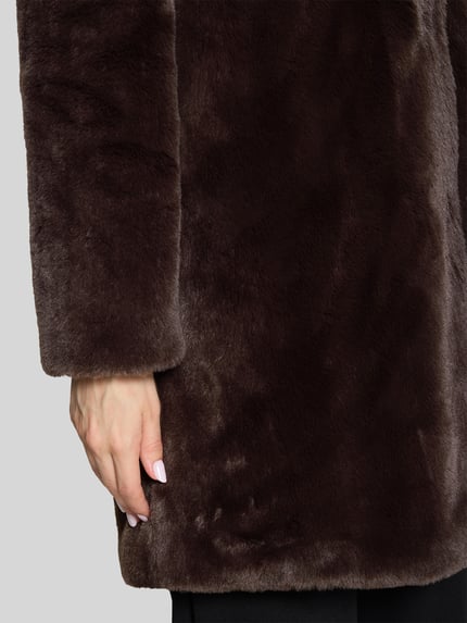 Betty Barclay Regular Fit Teddy- / Webpelzmantel mit Eingrifftaschen Dunkelbraun 6