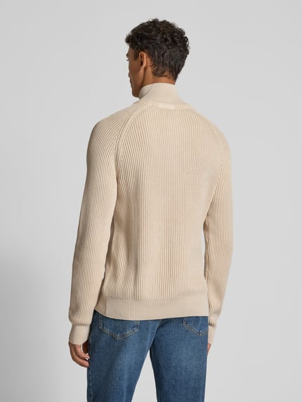 MCNEAL Regular Fit Troyer mit gerippten Abschlüssen Sand 5