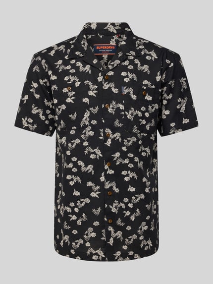 Superdry Regular Fit Freizeithemd aus Baumwoll-Leinen-Mix Black 2