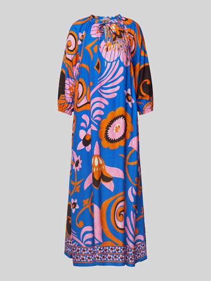 Smith and Soul Kleid aus Viskose mit Allover-Muster Blau 2