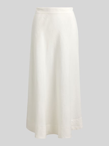 Lauren Ralph Lauren Midi-rok van puur linnen in A-lijn Wit - 2