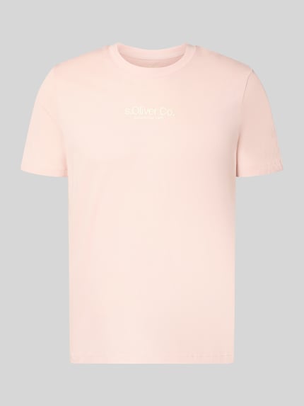 Produktfoto, Regular Fit T-Shirt aus reiner Baumwolle von s.Oliver RED LABEL, Optik: Unifarben, Kurzarm, Rundhals, dezenter Label-Print, glatte Struktur