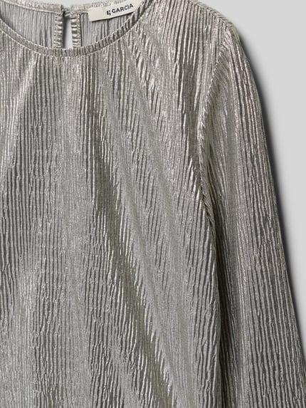 Garcia Shirt met lange mouwen en plissévouwen Zilver - 2