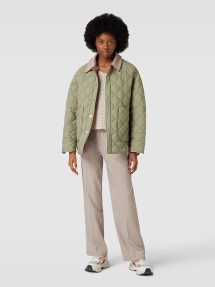 IQ Studio Steppjacke mit Umlegekragen Oliv 1