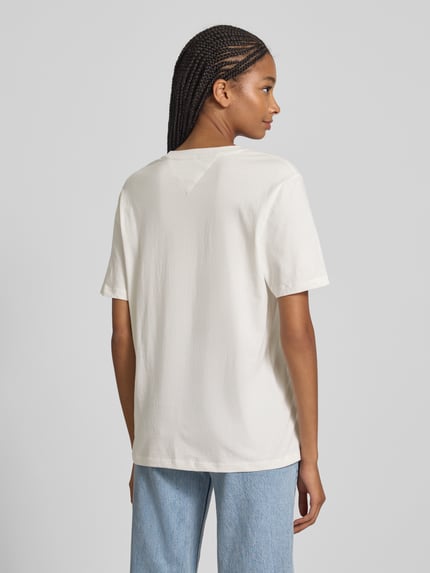 Tommy Jeans T-shirt o kroju relaxed fit z czystej bawełny Złamany biały 5