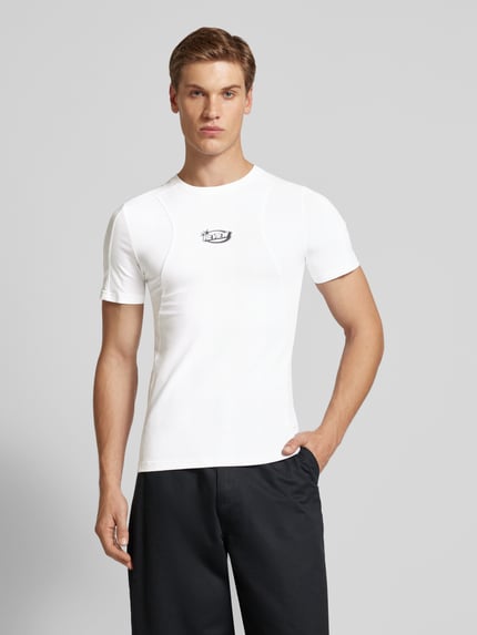 REVIEW T-Shirt mit Label-Print Weiss 4