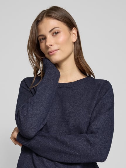 VILA Strickpullover mit Rundhalsausschnitt Modell 'Viril' Dunkelblau 3