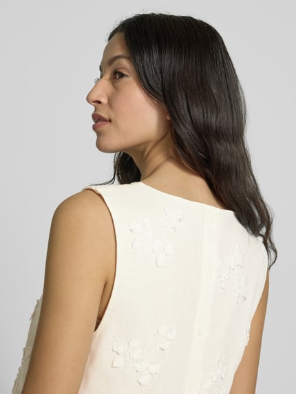 Apricot Regular Fit Blusentop aus Viskose-Mix mit Leinen-Anteil Offwhite 3