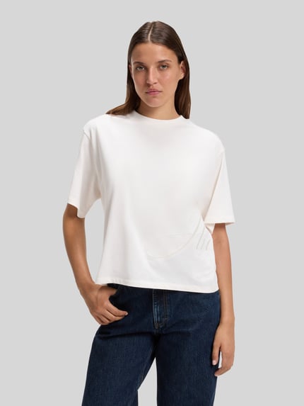 HUGO Loose Fit T-Shirt aus reiner Baumwolle Modell 'Duslant' Offwhite 4