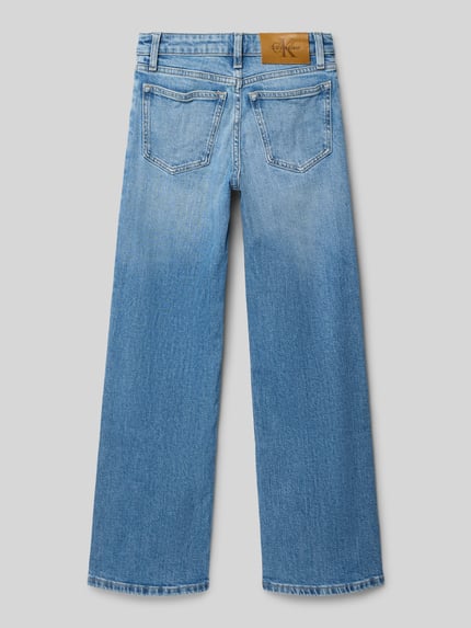 Calvin Klein Jeans Wide fit jeans met logopatch, model 'Authentic' Blauw - 3